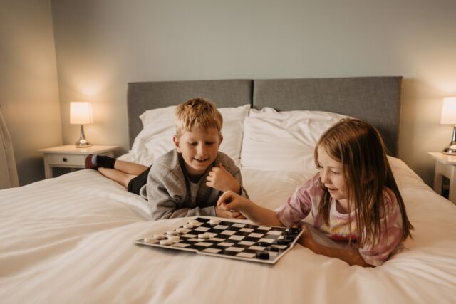 Children on bed